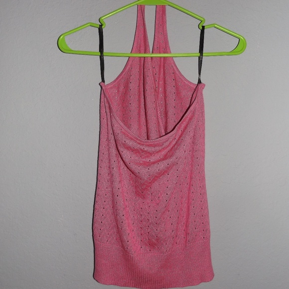 BEBE angora blend eyelet halter - Picture 2 of 3